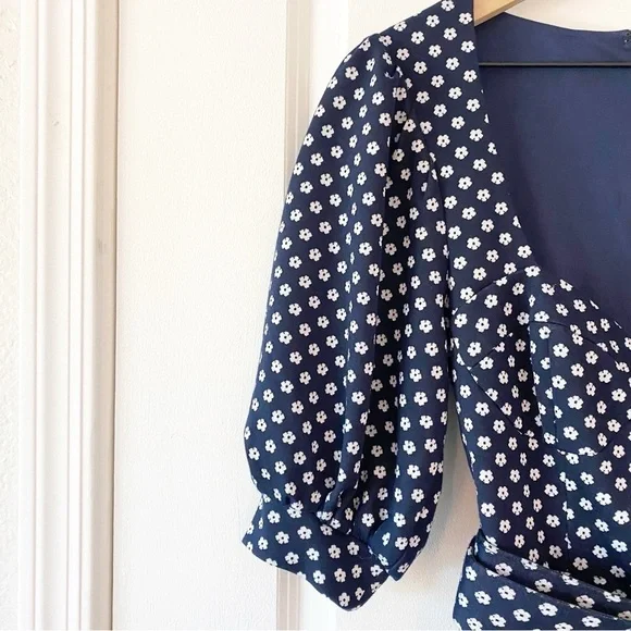 MODCLOTH x HUTCH My Darling Navy Daisy Belted Mini Dress Cottagecore - Picture 7 of 10